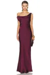 Norma Kamali Drop Shoulder Maria Gown In Burgundy