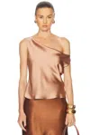 Norma Kamali Maria Drop Shoulder Top In Cappuccino