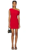 Norma Kamali Drop Shoulder Mini Dress In Tiger Red In Tiger Red