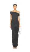 Norma Kamali Drop Shoulder Side Shirred Gown In Ë‹¤í�¬ Ê·¸ë ˆì�´