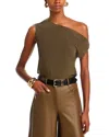 Norma Kamali Drop Shoulder Top In Brown