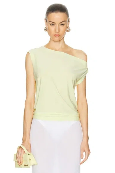 Norma Kamali Drop Shoulder Top In Butter Yellow