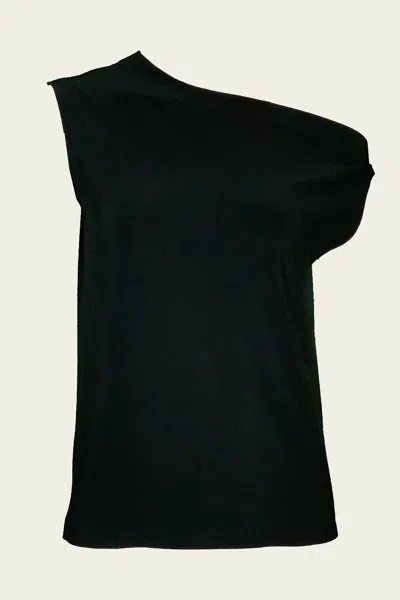 Norma Kamali One-shoulder Asymmetrical Blouse In Black