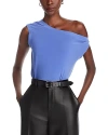 Shop Norma Kamali Drop Shoulder Top In Military Blue