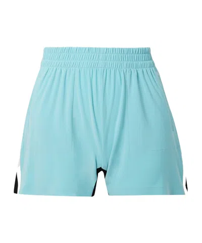 Norma Kamali Two-tone Stretch-jersey Shorts In Turquoise