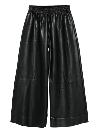 Norma Kamali Elastic-waist Wide-leg Trousers In Black