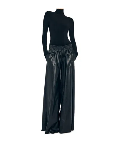Norma Kamali Elastic-waist Wide-leg Pants In Black