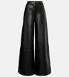 Norma Kamali Elephant Faux Leather Wide-leg Pants In Black