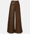 Norma Kamali Elephant High-rise Wide-leg Pants In Brown