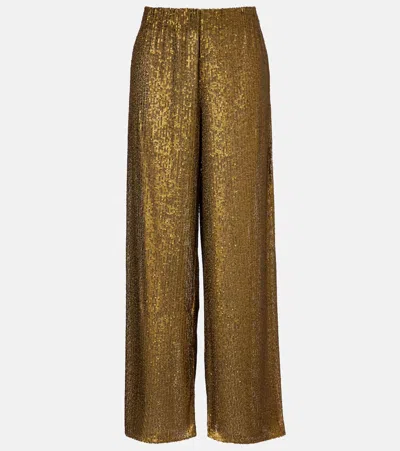 Norma Kamali Elephant High-rise Wide-leg Pants In Green