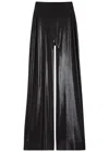 Norma Kamali Elephant Pearlescent Stretch-jersey Trousers In Black