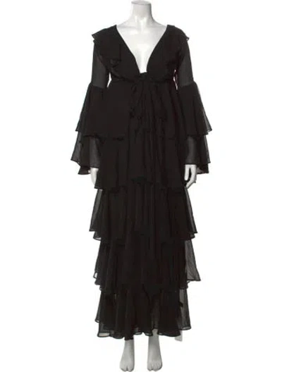 Pre-owned Norma Kamali Empire Long Dress W/ Tags In Black