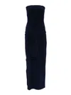Norma Kamali Strapless All-in-one Side Slit Gown In True Navy In Blue