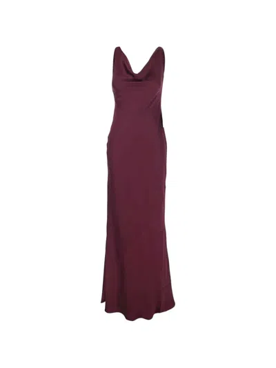 Norma Kamali Evening Dress With Draped Neckline In Purple