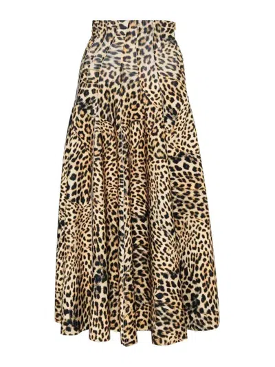 Norma Kamali Grace Skirt In Estampado Animalier