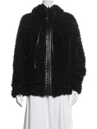 Pre-owned Norma Kamali Faux Fur Coat In Black