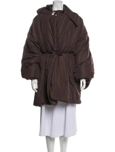 Pre-owned Norma Kamali Faux Fur Coat In Brown