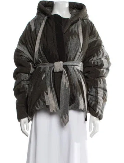 Pre-owned Norma Kamali Faux Fur Jacket In Green