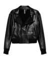Norma Kamali Cropped Black Parka With Wide Lapel