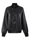 Norma Kamali Faux-leather Bomber Jacket In Black