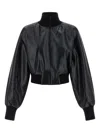 Norma Kamali High Neck Bomber Jacket Puffer Jackets Black In Black