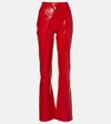 Norma Kamali Faux Leather Bootcut Pants In Red