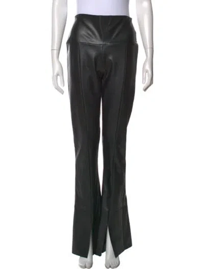 Pre-owned Norma Kamali Faux Leather Flared Pants W/ Tags In Black