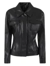 Norma Kamali Faux-leather Jacket In Black