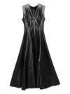 Norma Kamali Faux-leather Long Dress In Black
