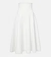 Norma Kamali Faux Leather Midi Skirt In White