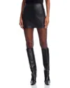 Norma Kamali Faux Leather Mini Skirt In Black