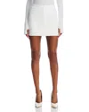 Norma Kamali Faux Leather Mini Skirt In White