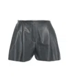 Norma Kamali Faux Leather Shorts In Gray