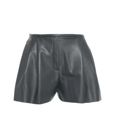 Norma Kamali Faux Leather Shorts In Gray