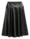 Norma Kamali Faux-leather Skirt In Black