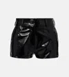 Norma Kamali High Waist Faux Leather Shorts Black