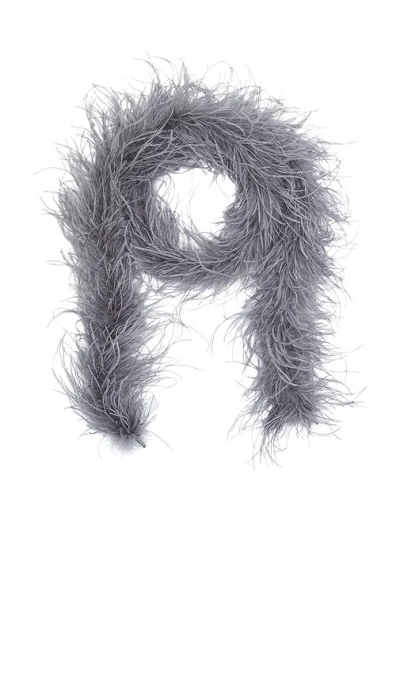 Norma Kamali Feather Boa In Grey