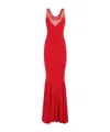 Norma Kamali Sleeveless Low Back Drape Gown In Red