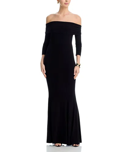 Norma Kamali Fishtail Gown In Black
