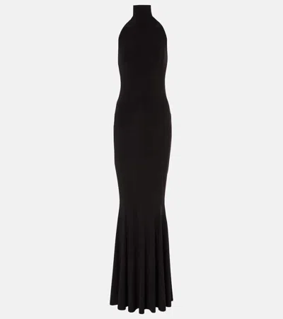 Norma Kamali Fishtail Gown In Black