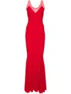 Norma Kamali Sleeveless Low Back Drape Gown In Red