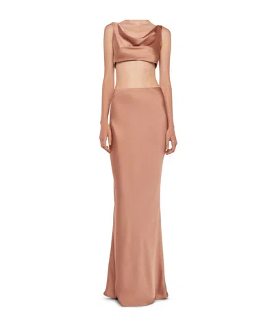 Norma Kamali Fishtail Skirt In Nude