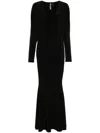 Norma Kamali Scoop Neckline Maxi Dress In Black