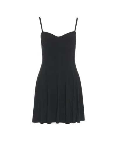 Norma Kamali Fitted Mini Dress With Sweetheart Neckline In Black