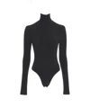 Norma Kamali Fitted Turtleneck Bodysuit With Open Back Detail In Black