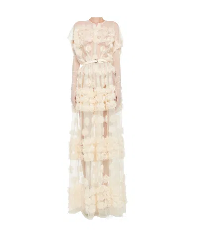 Norma Kamali Flared Gown In Nude