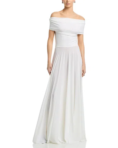 Norma Kamali Flared Gown In White