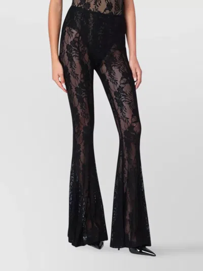 NORMA KAMALI FLARED LACE TROUSERS FLORAL PATTERN