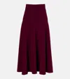 Norma Kamali Flared Maxi Skirt In Burgundy