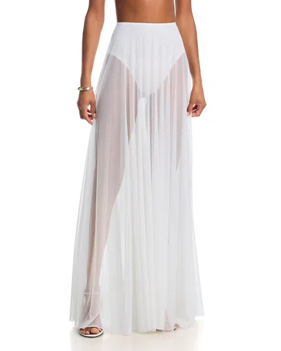Norma Kamali Flared Maxi Skirt With Panty In White